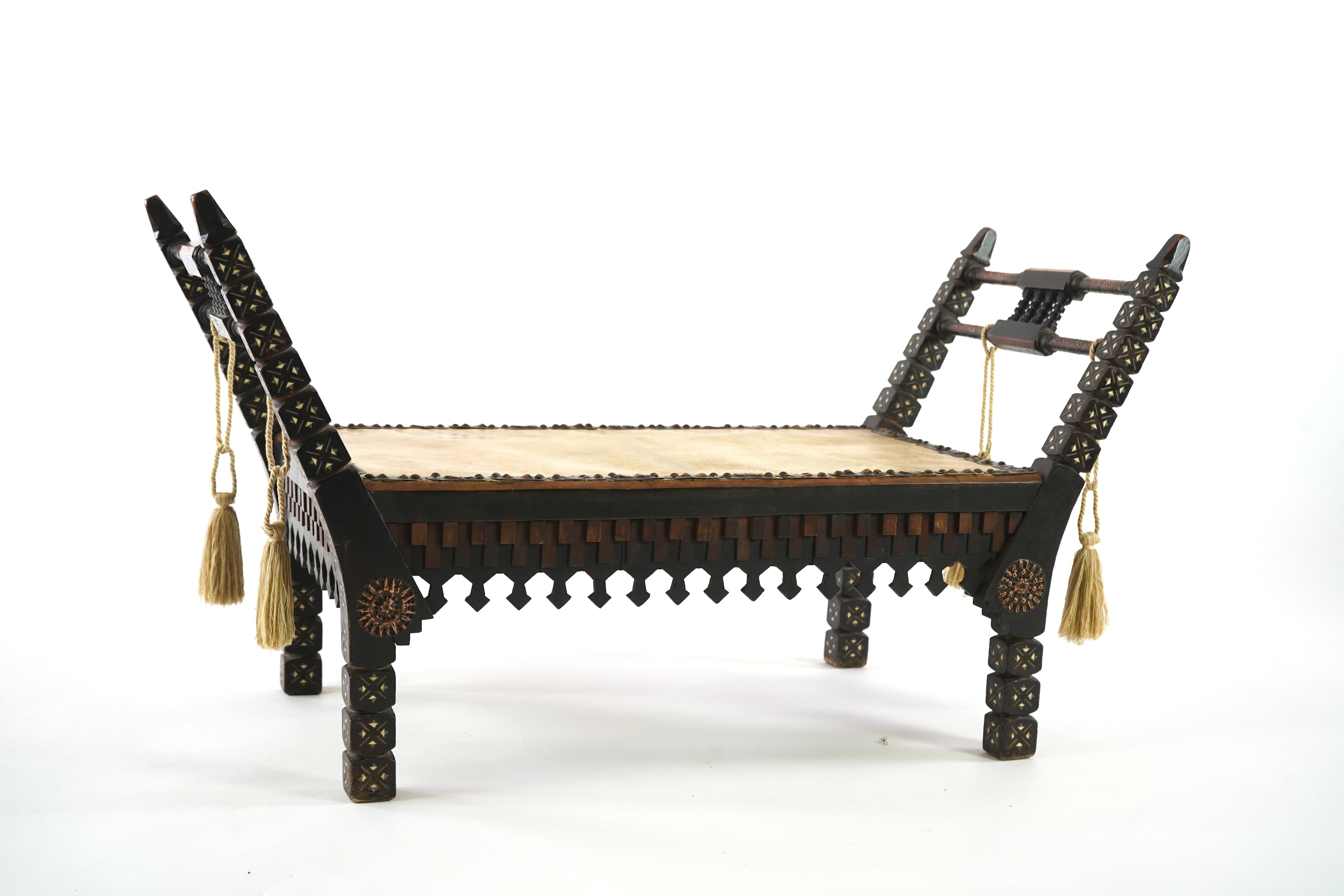 Carlo Bugatti (Italian, 1856-1940) A window seat or bench